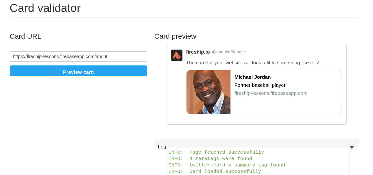 Angular Universal cloud functions twitter card validator