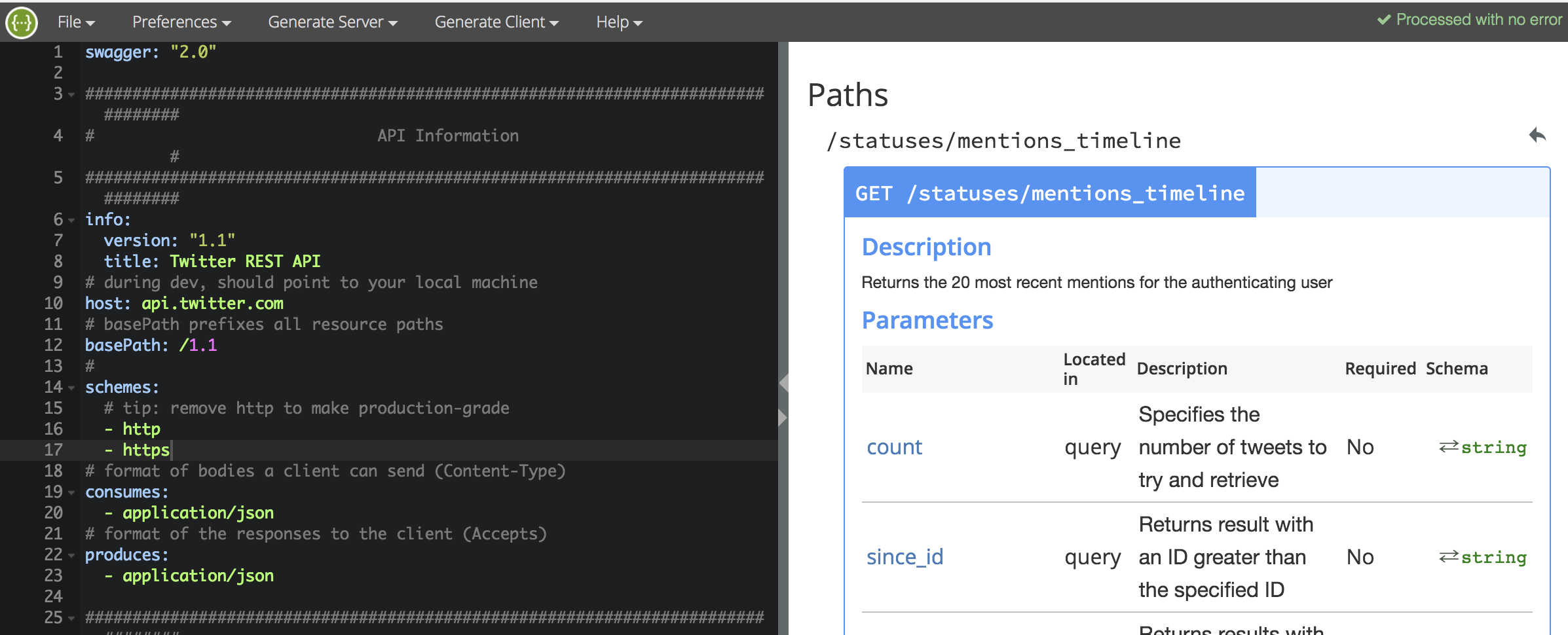 Using swagger to build the clientside API code in Angular.